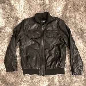 Black Rivet Faux Leather Jacket